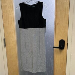 Lauren Ralph Lauren Black and Gray Midi Dress